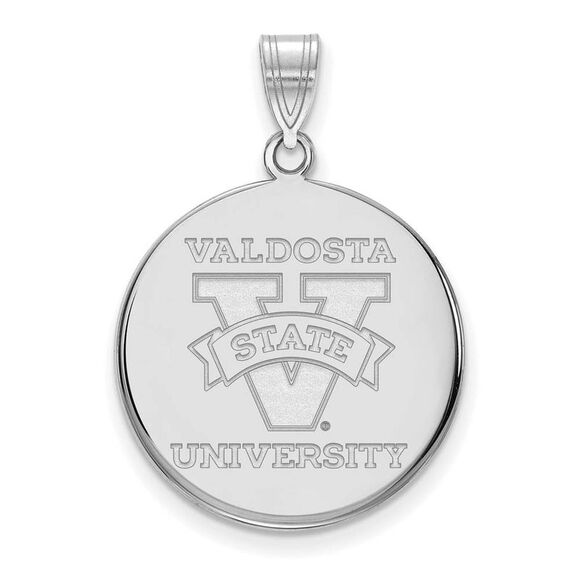 10k White Gold Valdosta State Large Disc Pendant